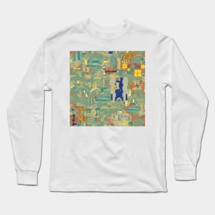 Geeky Tech Pattern Long Sleeve T-Shirt